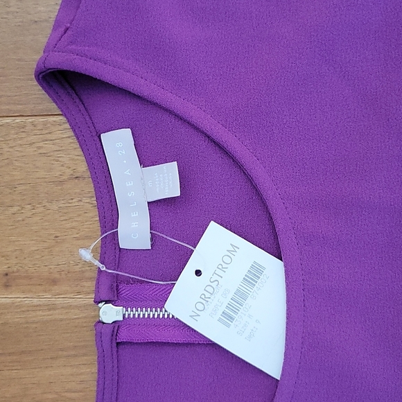 NWT Chelsea28 Crepe Shift Dress In Purple Orb - Picture 4 of 5